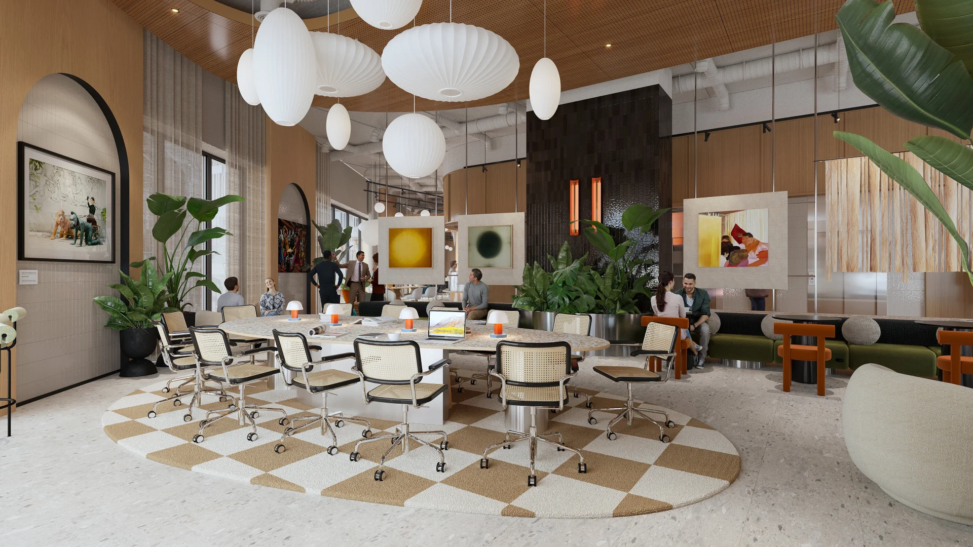 Wizualizacja lobby biura ING Warszawa