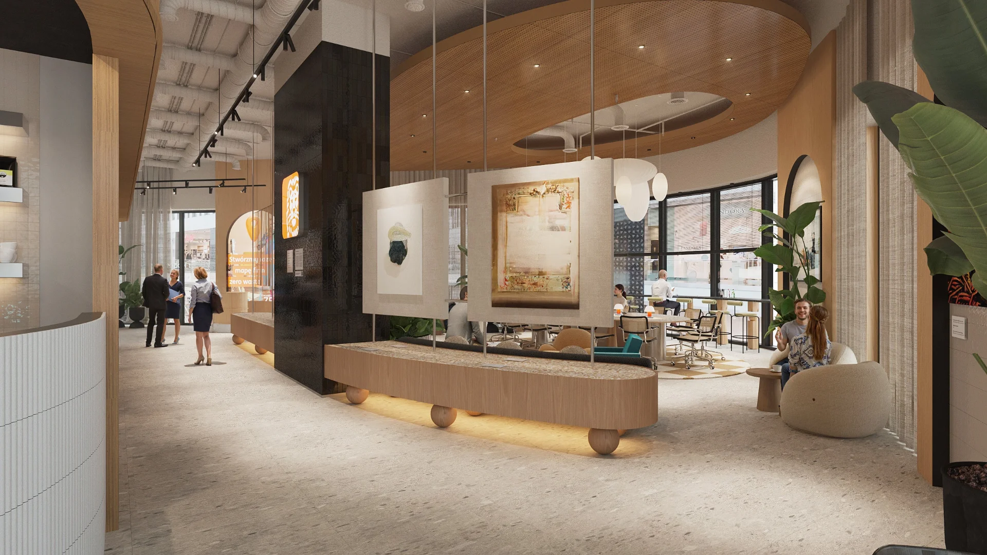 Wizualizacja lobby biura ING Warszawa
